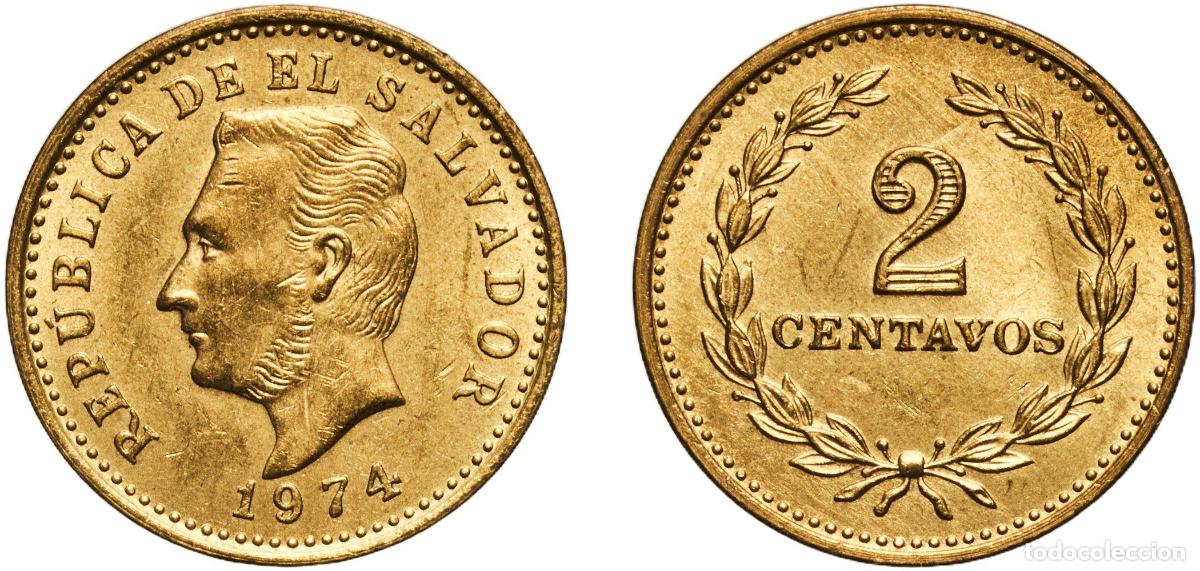 Material numism&aacute;tico: El Salvador Republic 1974 2 Centavos Brass (70% Copper, 30% Zinc) Royal Mint (Tower Hill) (10000000