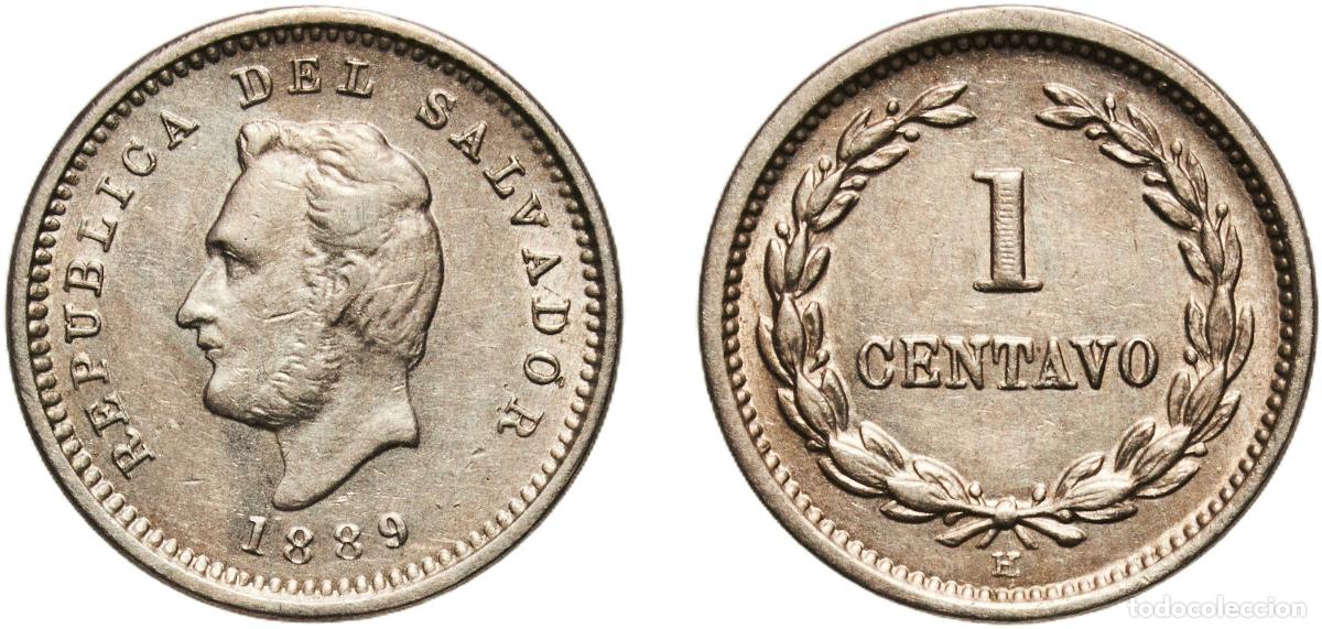 Material numism&aacute;tico: El Salvador Republic 1889 H 1 Centavo Copper-nickel (75% Copper, 25% Nickel) Heaton and Sons / The