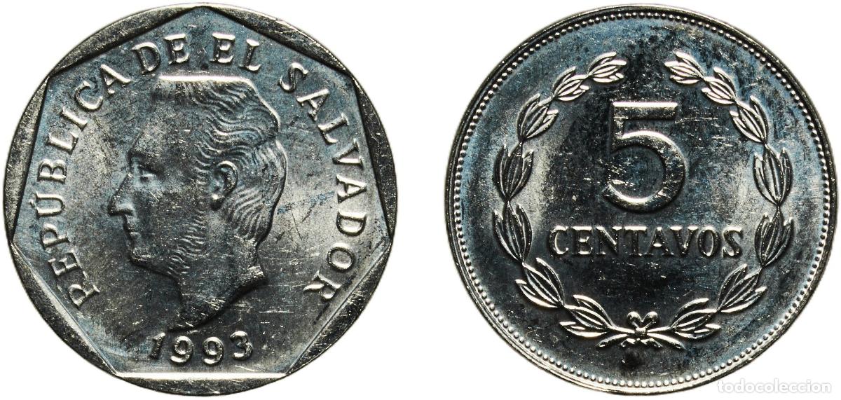 Material numism&aacute;tico: El Salvador Republic 1993 5 Centavos Nickel clad steel Sherritt Mint 2g UNC KM 154b Sch&ouml;n 44a