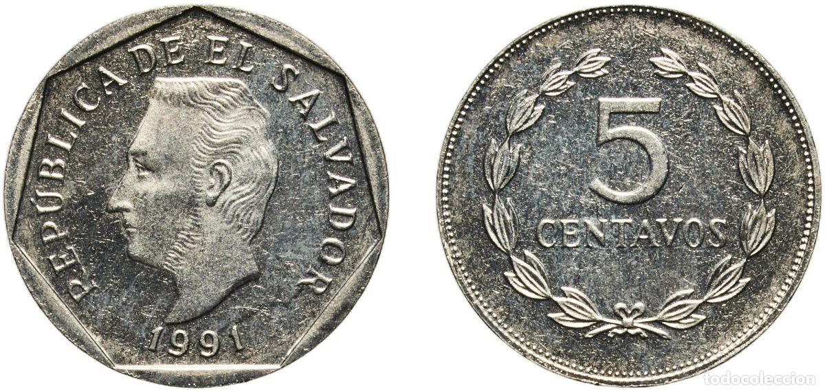 Material numism&aacute;tico: El Salvador Republic 1991 5 Centavos Copper-nickel clad steel Vereinigte Deutsche Nickelwerke Mint