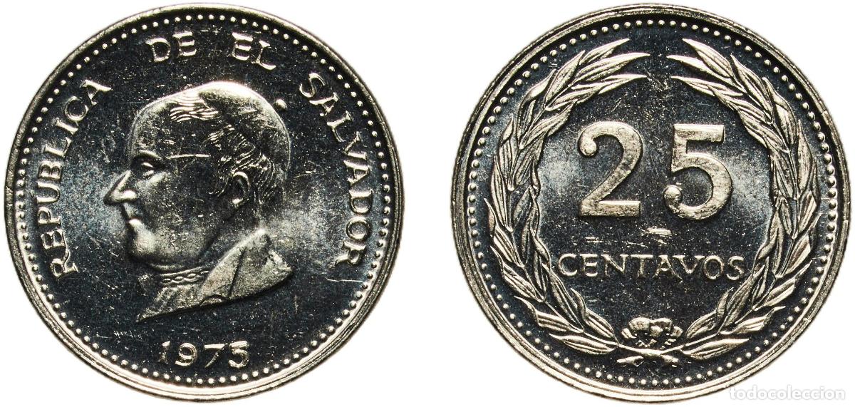 Material numism&aacute;tico: El Salvador Republic 1975 25 Centavos Nickel Sherritt Mint (20000000) 2.54g UNC KM 139 Sch&ouml;n 38