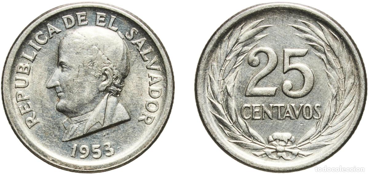 Material numism&aacute;tico: El Salvador Republic 1953 25 Centavos Silver (.900) (Copper .100) San Francisco Mint (14000000) 2.5