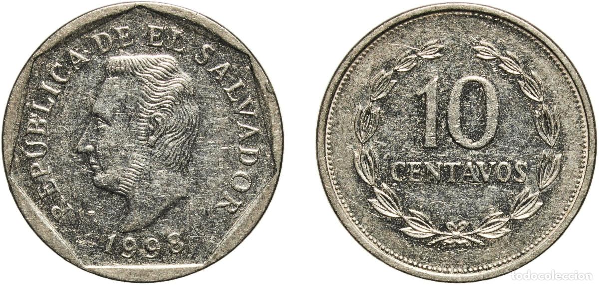 Material numism&aacute;tico: El Salvador Republic 1998 10 Centavos Copper-nickel clad steel Vereinigte Deutsche Nickelwerke Mint