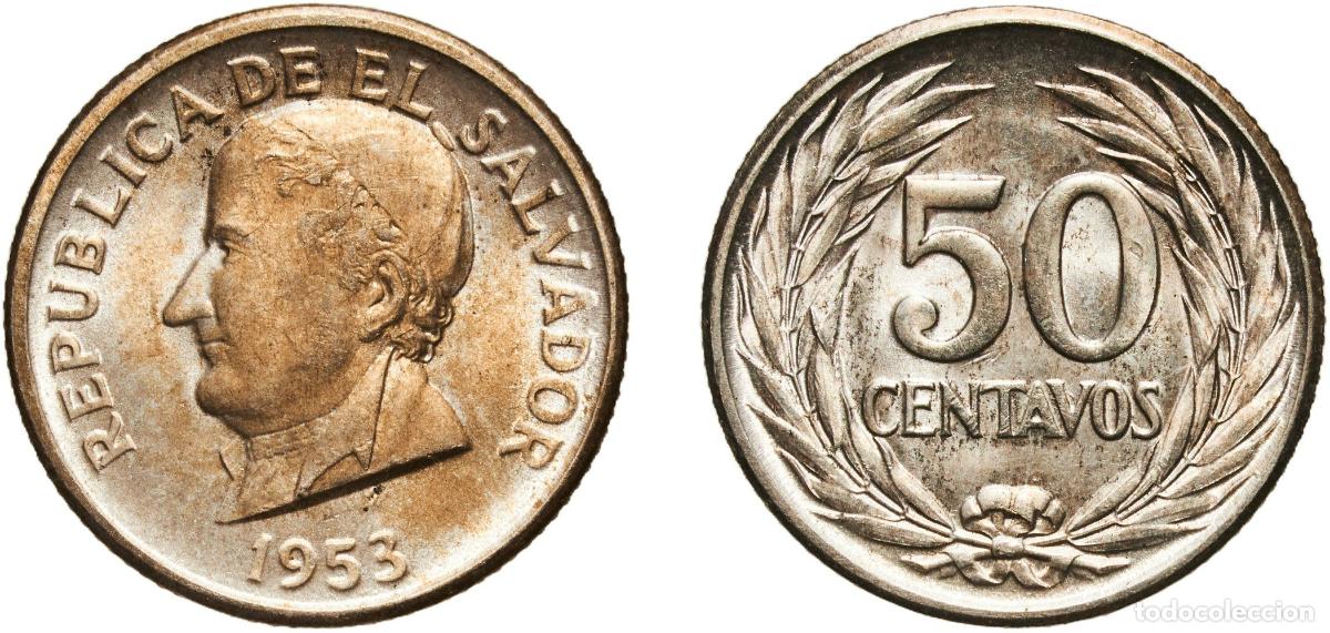 Material numism&aacute;tico: El Salvador Republic 1953 50 Centavos Silver (.900) (Copper .100) San Francisco Mint (3000000) 5.05
