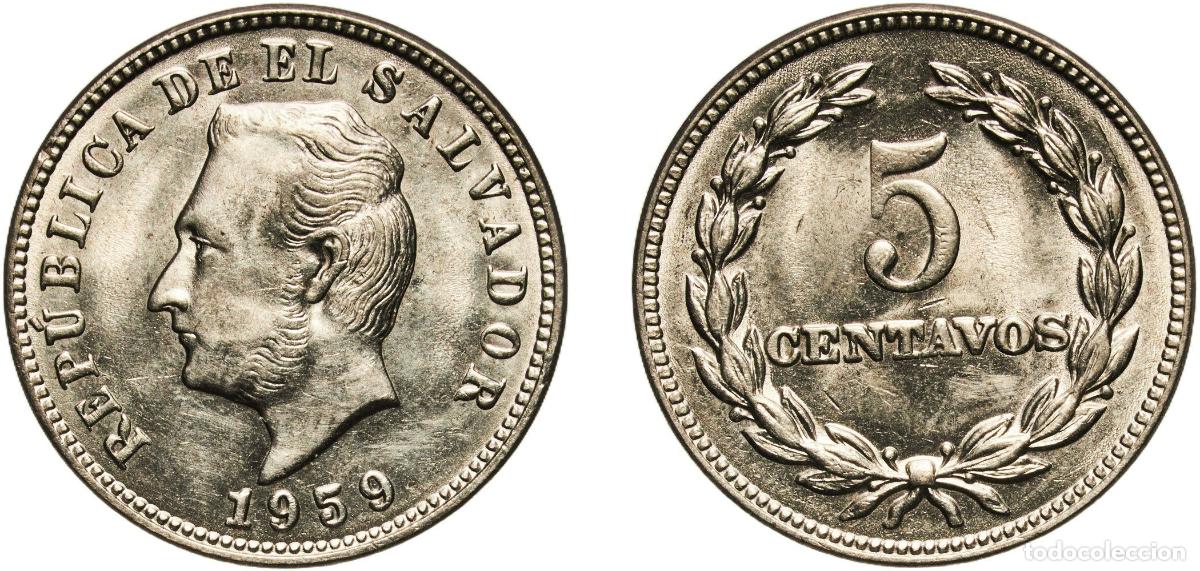 Material numism&aacute;tico: El Salvador Republic 1959 5 Centavos Copper-nickel (75% Copper, 25% Nickel) Philadelphia Mint (6000