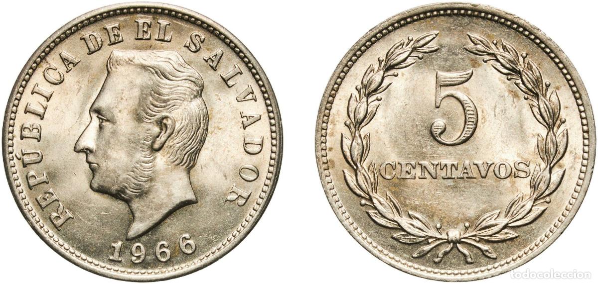 Material numism&aacute;tico: El Salvador Republic 1966 5 Centavos Copper-nickel (75% Copper, 25% Nickel) Royal Mint (Tower Hill)