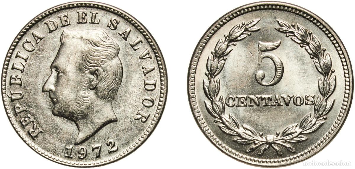 Material numism&aacute;tico: El Salvador Republic 1972 5 Centavos Copper-nickel (75% Copper, 25% Nickel) San Francisco Mint (100