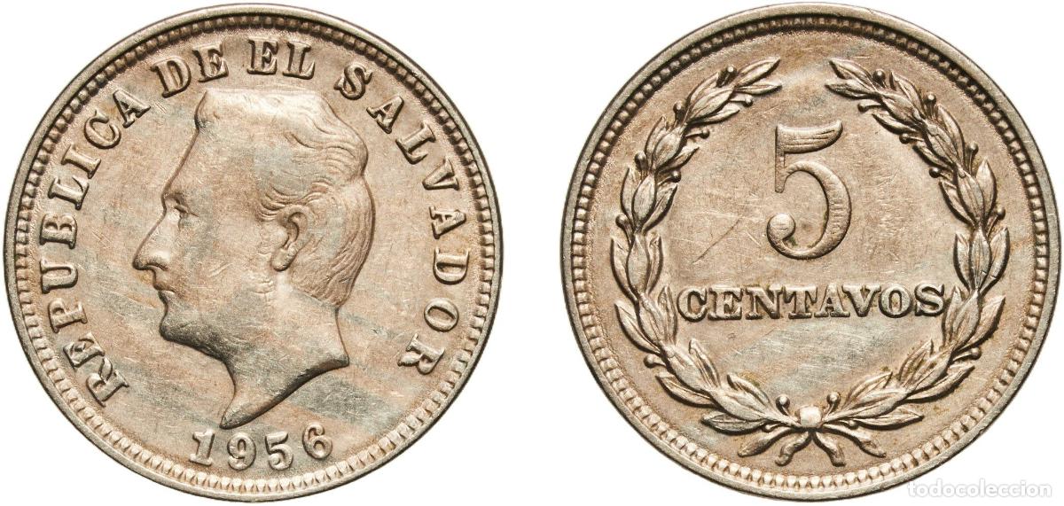 Material numism&aacute;tico: El Salvador Republic 1956 5 Centavos Copper-nickel (75% Copper, 25% Nickel) Philadelphia Mint (8000