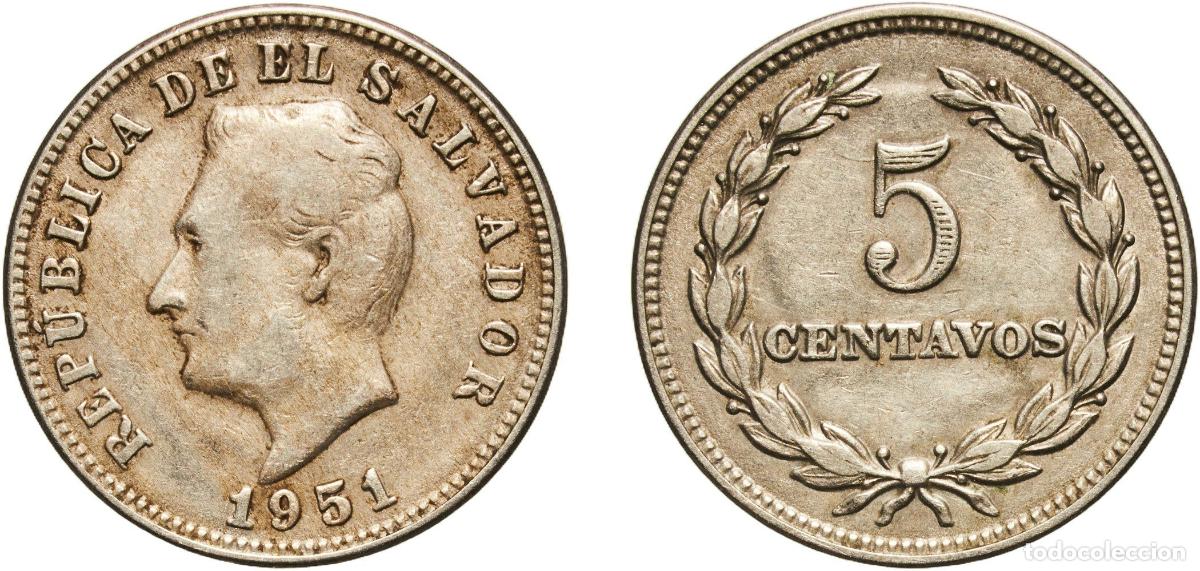 Material numism&aacute;tico: El Salvador Republic 1951 5 Centavos Copper-nickel (75% Copper, 25% Nickel) San Francisco Mint (200