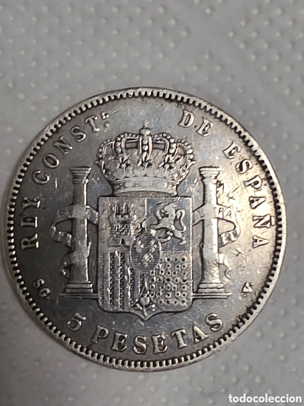 Material numism&aacute;tico: Moneda de plata de alfonso XIII a&ntilde;o 1897 estrellas 18-97