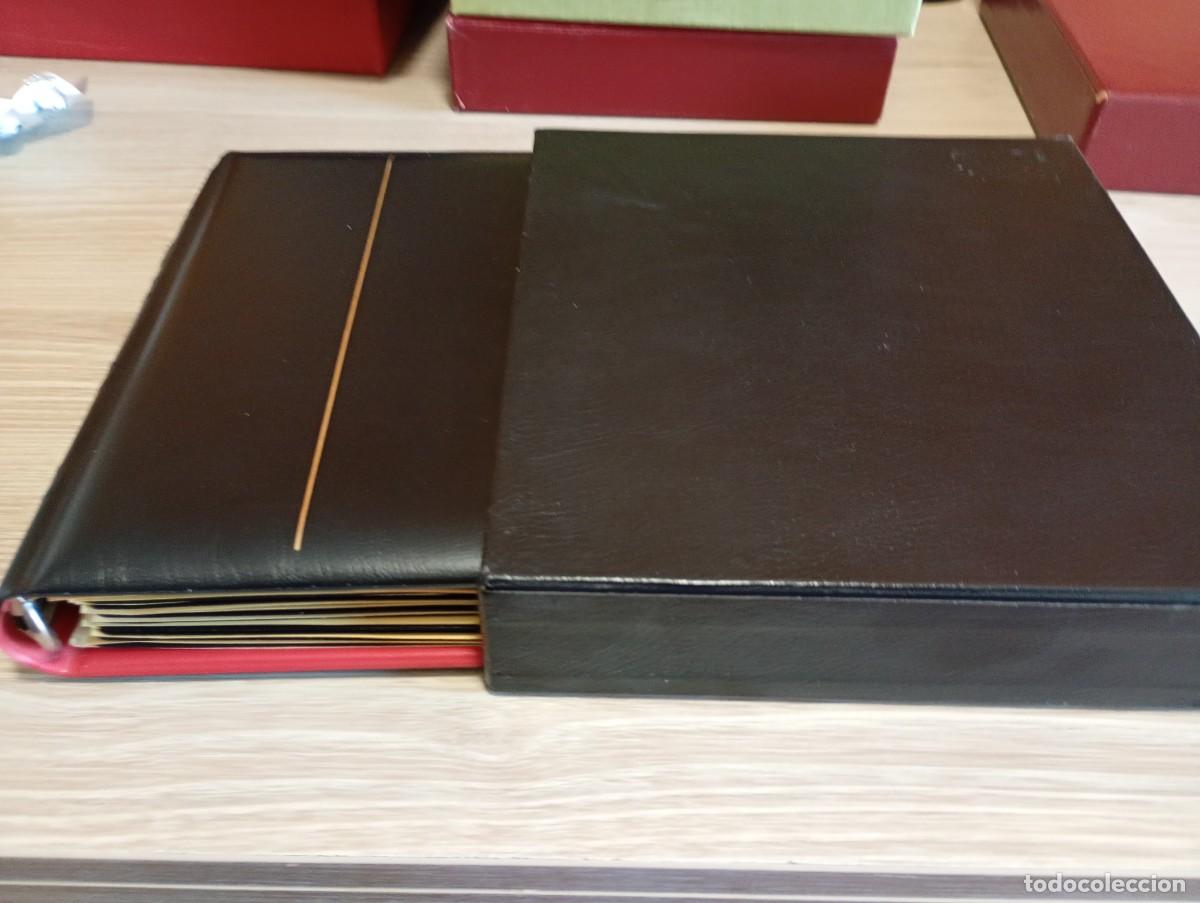 Material numism&aacute;tico: ALBUM PARDO CON ESTUCHE Y 14 HOJAS 1976-1995