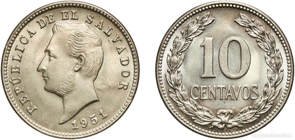 Material numism&aacute;tico: El Salvador Republic 1951 10 Centavos Copper-nickel (75% Copper, 25% Nickel) San Francisco Mint (10