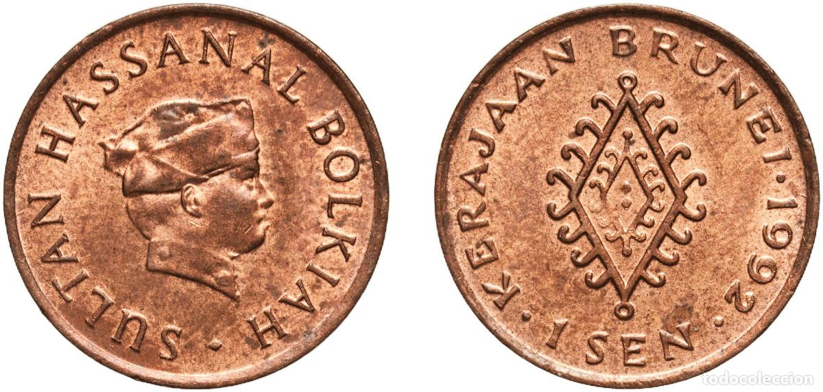 Material numism&aacute;tico: Brunei Darussalam 1992 1 Sen - Hassanal Bolkiah (1st portrait; magnetic) Copper clad steel (887000)