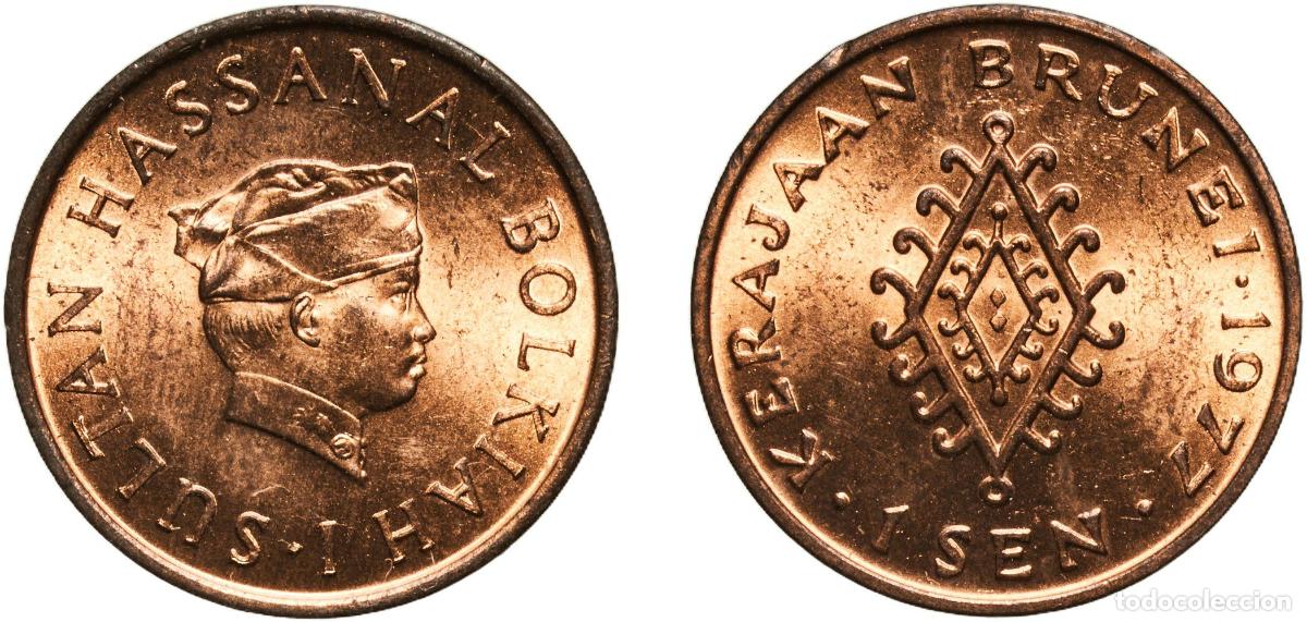 Material numism&aacute;tico: Brunei Darussalam 1977 1 Sen - Hassanal Bolkiah (1st portrait) Bronze (97% Copper, 0.5% Tin, 2.5% Z