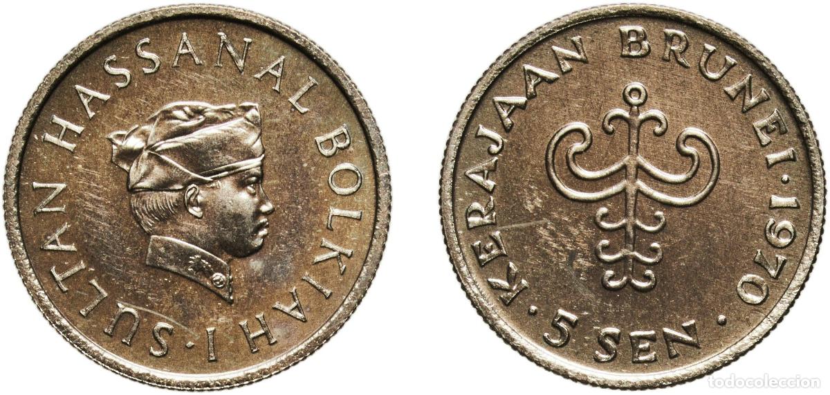 Material numism&aacute;tico: Brunei Darussalam 1970 5 Sen - Hassanal Bolkiah (1st portrait) Copper-nickel Royal Mint (760000) 1.
