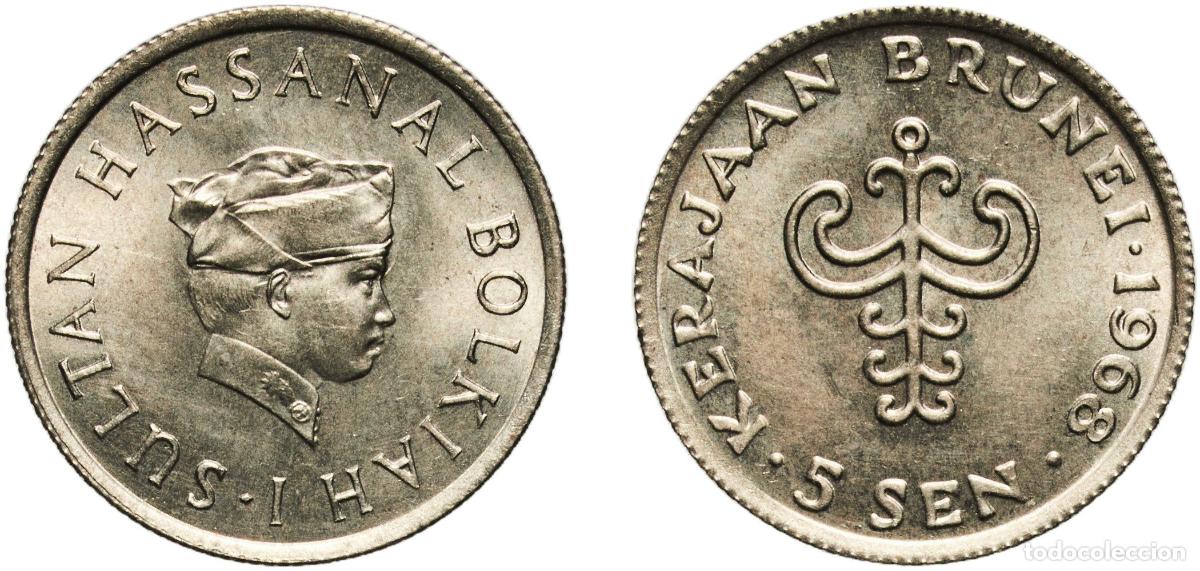 Material numism&aacute;tico: Brunei Darussalam 1968 5 Sen - Hassanal Bolkiah (1st portrait) Copper-nickel Royal Mint (320000) 1.