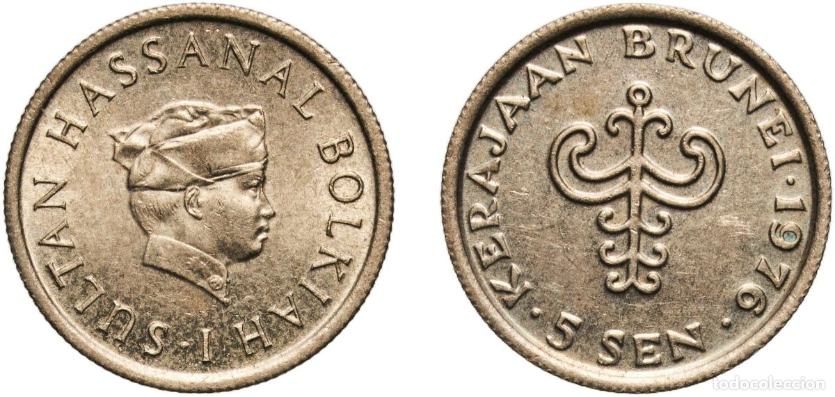 Material numism&aacute;tico: Brunei Darussalam 1976 5 Sen - Hassanal Bolkiah (1st portrait) Copper-nickel Royal Mint (384000) 1.
