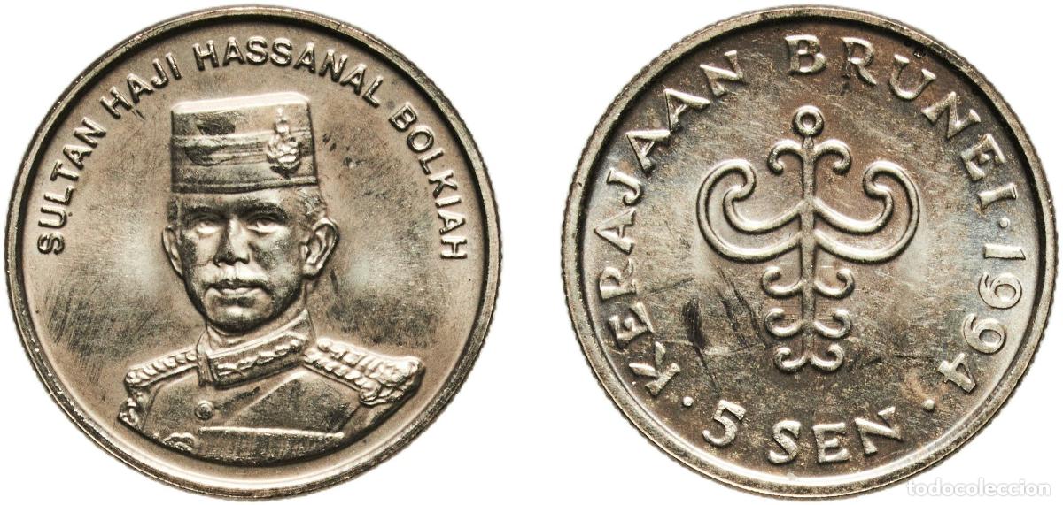 Material numism&aacute;tico: Brunei Darussalam 1994 5 Sen - Sultan Hassanal Bolkiah (2nd portrait) Copper-nickel Singapore Mint