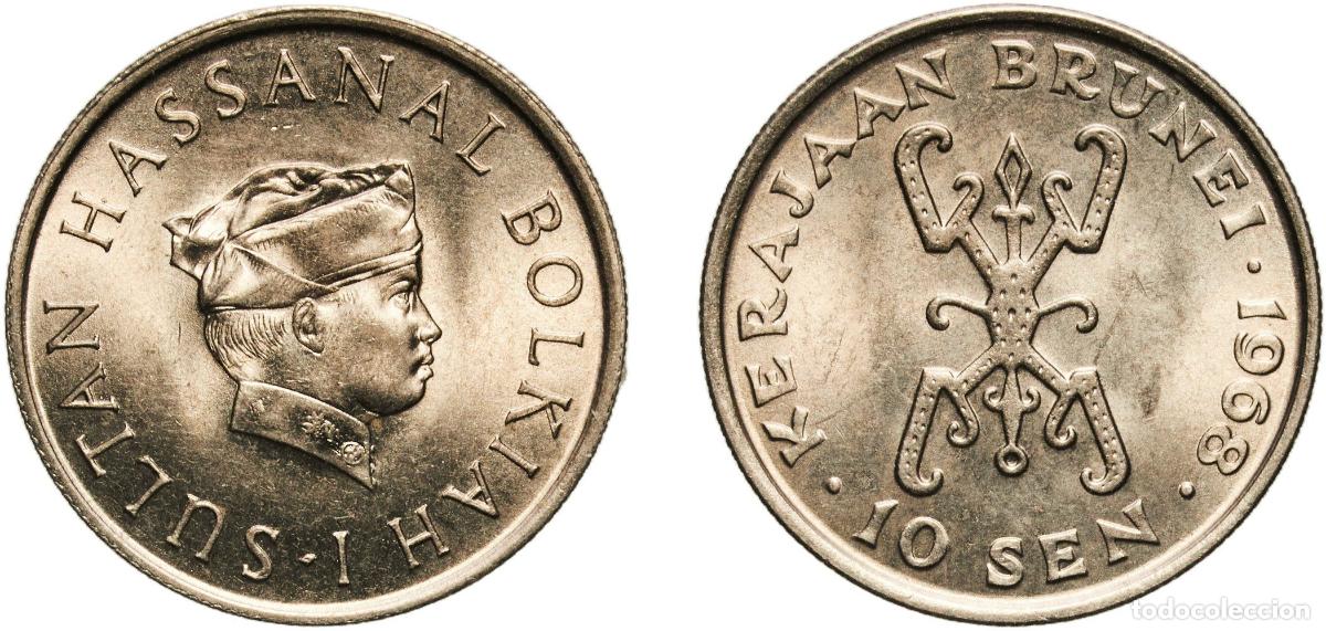 Material numism&aacute;tico: Brunei Darussalam 1968 10 Sen - Hassanal Bolkiah (1st portrait) Copper-nickel Royal Mint (580000) 2