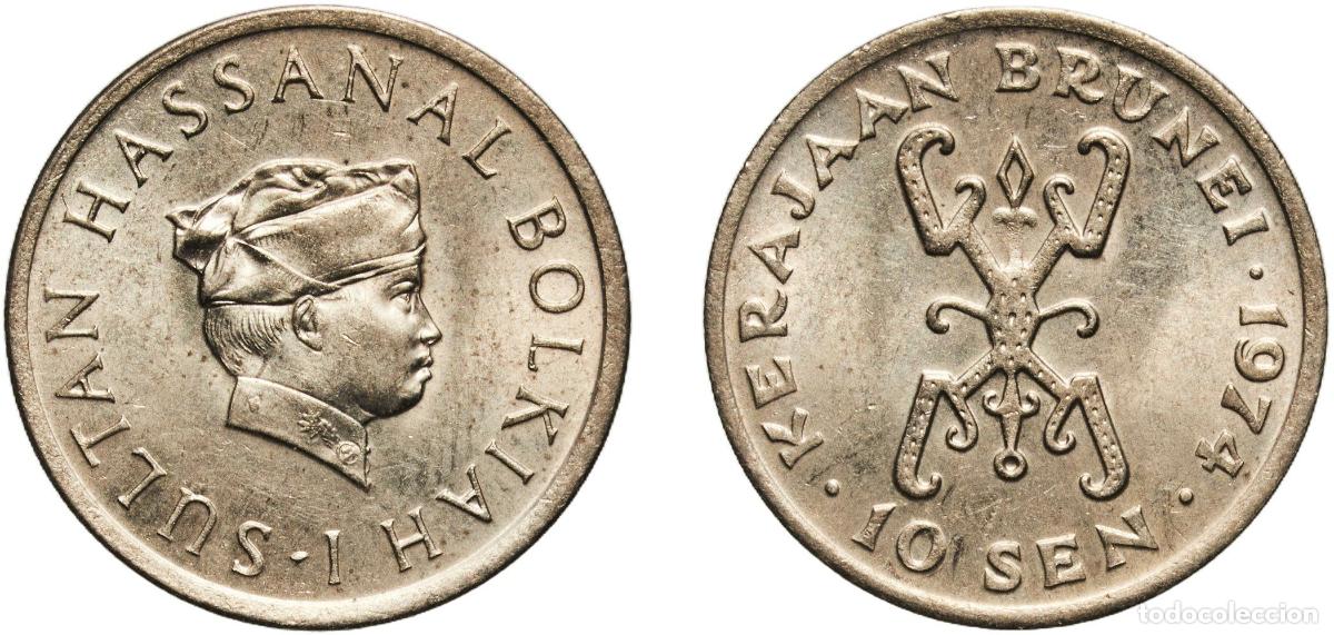 Material numism&aacute;tico: Brunei Darussalam 1974 10 Sen - Hassanal Bolkiah (1st portrait) Copper-nickel Royal Mint (1410000)