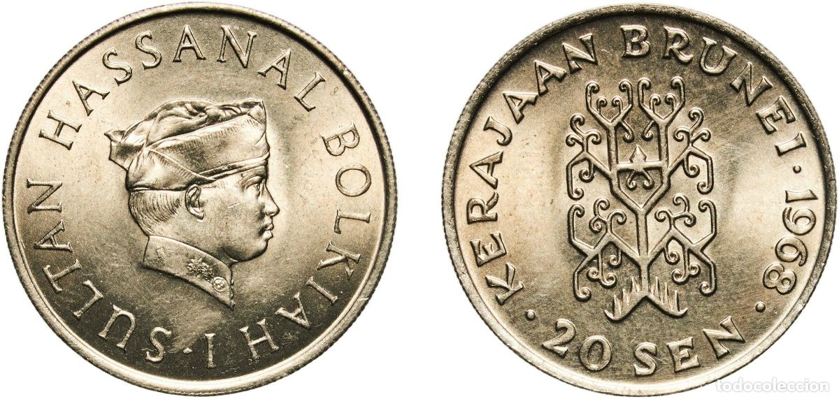 Material numism&aacute;tico: Brunei Darussalam 1968 20 Sen - Hassanal Bolkiah (1st portrait) Copper-nickel Royal Mint (510000) 5