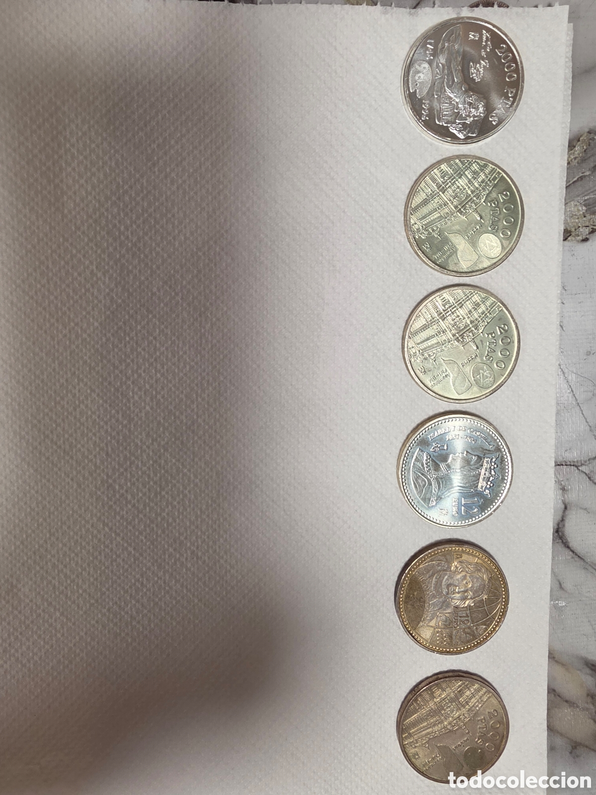 Material numism&aacute;tico: Lote de 6 monedas de 2.000 pesetas y de 12 euros diferentes a&ntilde;os