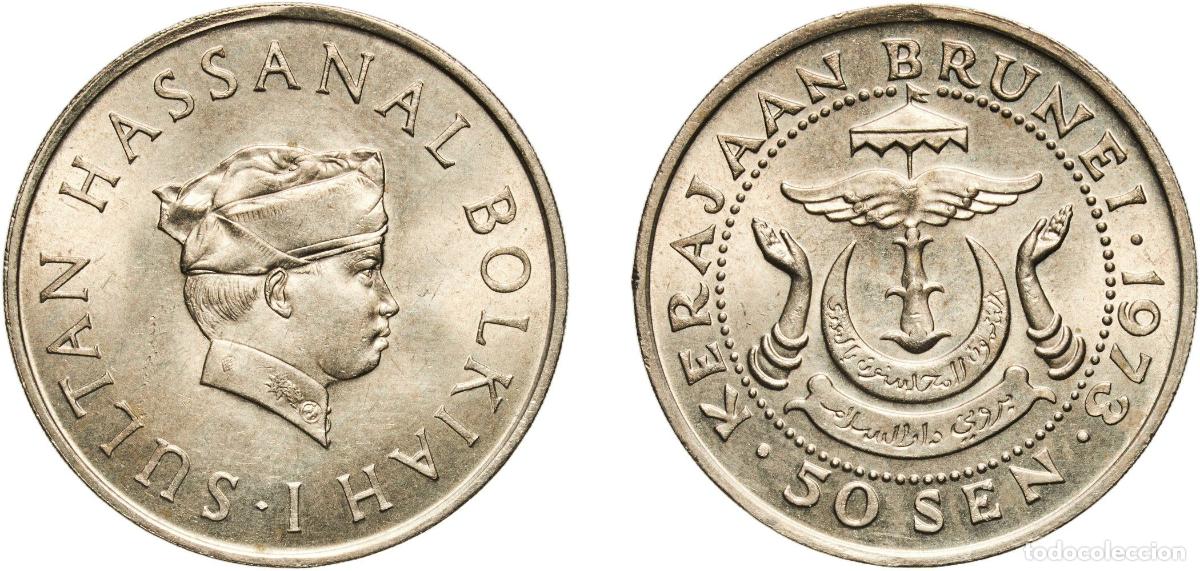 Material numism&aacute;tico: Brunei Darussalam 1973 50 Sen - Hassanal Bolkiah (1st portrait) Copper-nickel Royal Mint (140000) 9