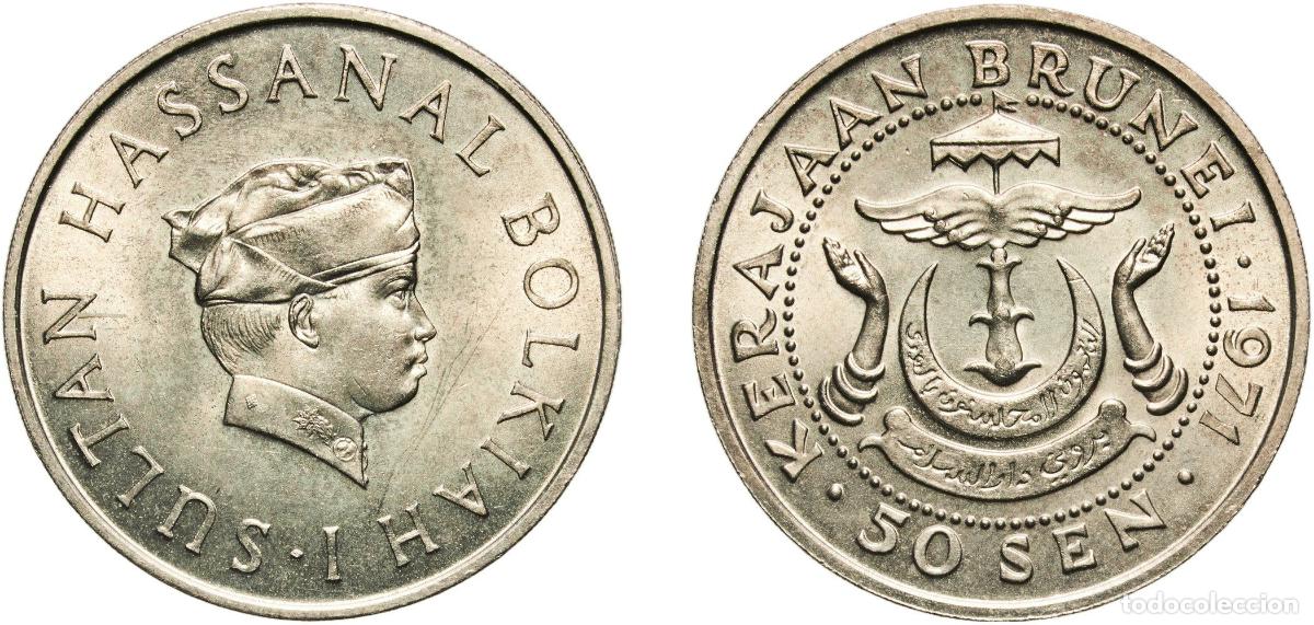 Material numism&aacute;tico: Brunei Darussalam 1971 50 Sen - Hassanal Bolkiah (1st portrait) Copper-nickel Royal Mint (320000) 9