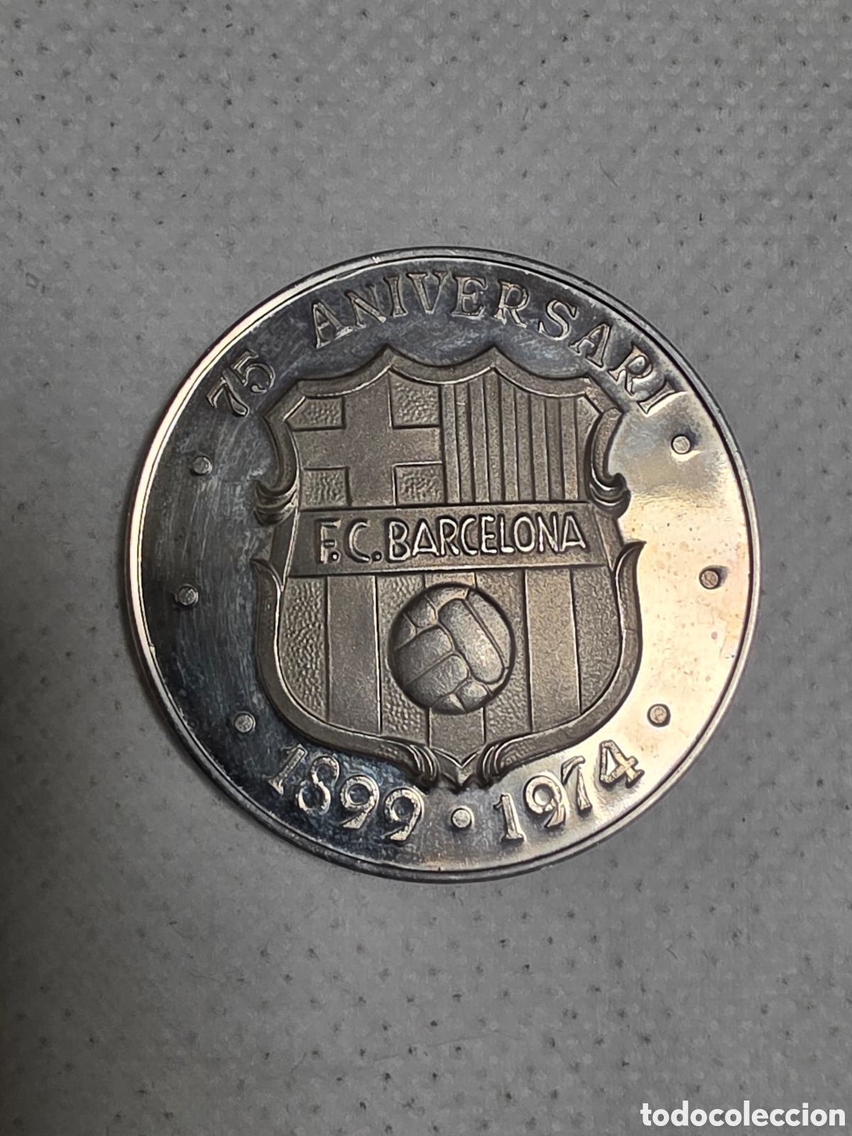 Material numism&aacute;tico: Medalla de plata. 75 aniversari del F.C.BARCELONA