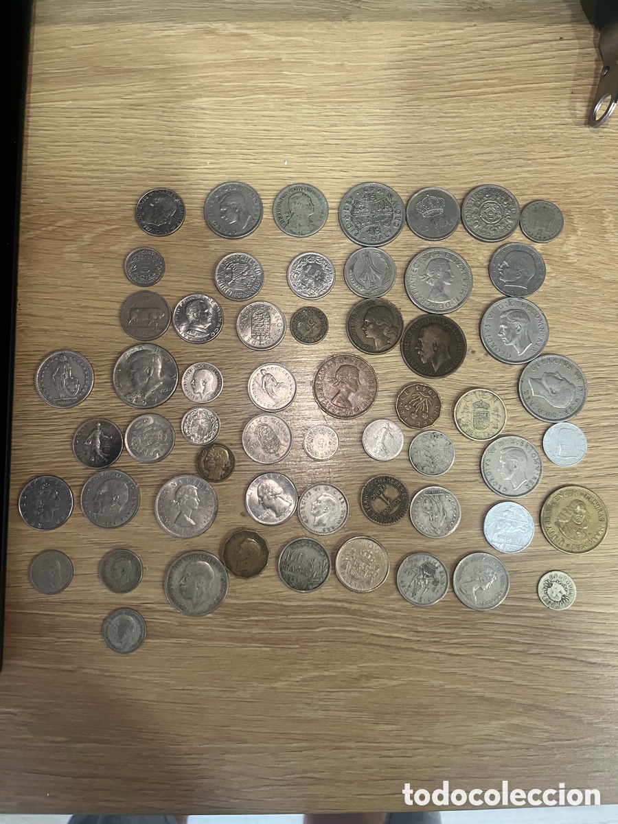 Material numism&aacute;tico: Lote 57 monedas antiguas