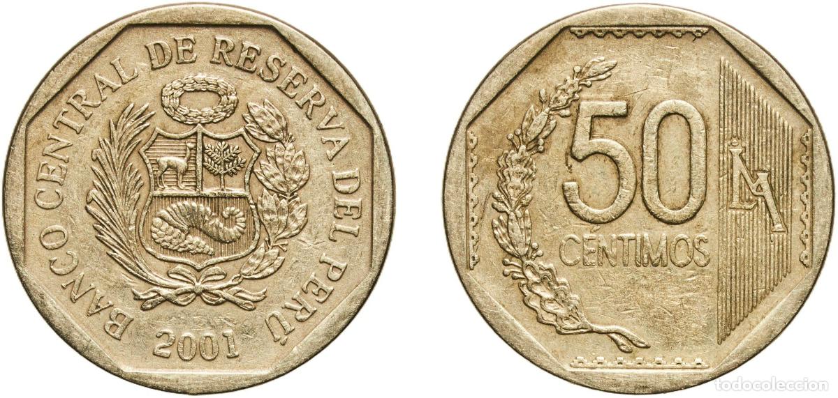 Material numism&aacute;tico: Peru Republic 2001 LIMA 50 C&eacute;ntimos (Without braille) Nickel brass (Copper-nickel-zinc) Lima Mint (