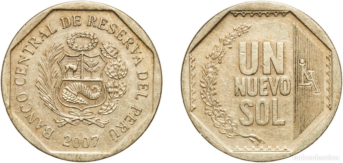 Material numism&aacute;tico: Peru Republic 2007 LIMA 1 Nuevo Sol (1st type; without braille) Nickel brass (Copper-nickel-zinc) L