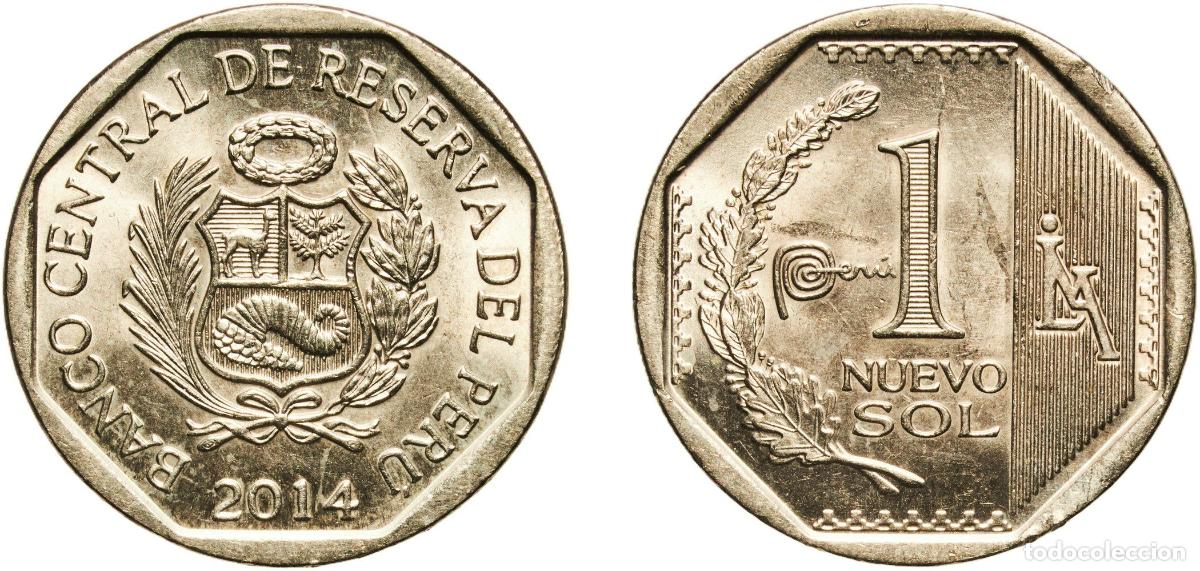 Material numism&aacute;tico: Peru Republic 2014 LIMA 1 Nuevo Sol (2nd type) Nickel brass Lima Mint (70000000) 7.37g UNC KM 366