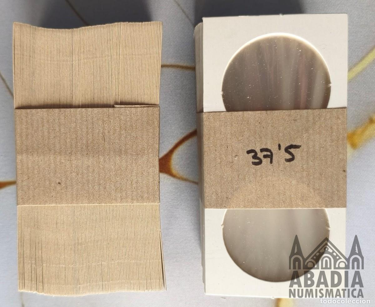 Material numism&aacute;tico: 100 Cartones de Monedas para grapar - 37,5mm