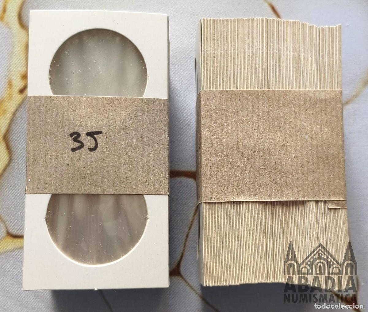 Material numism&aacute;tico: 100 Cartones de Monedas para grapar - 35mm - Foto 1