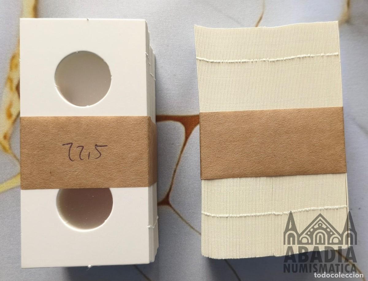 Material numism&aacute;tico: 100 Cartones de Monedas para grapar - 22.5 mm