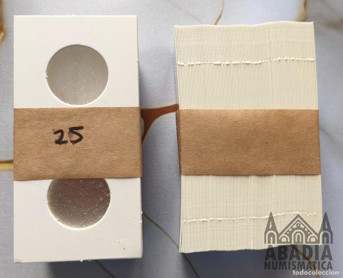 Material numism&aacute;tico: 100 Cartones de Monedas para grapar - 25 mm