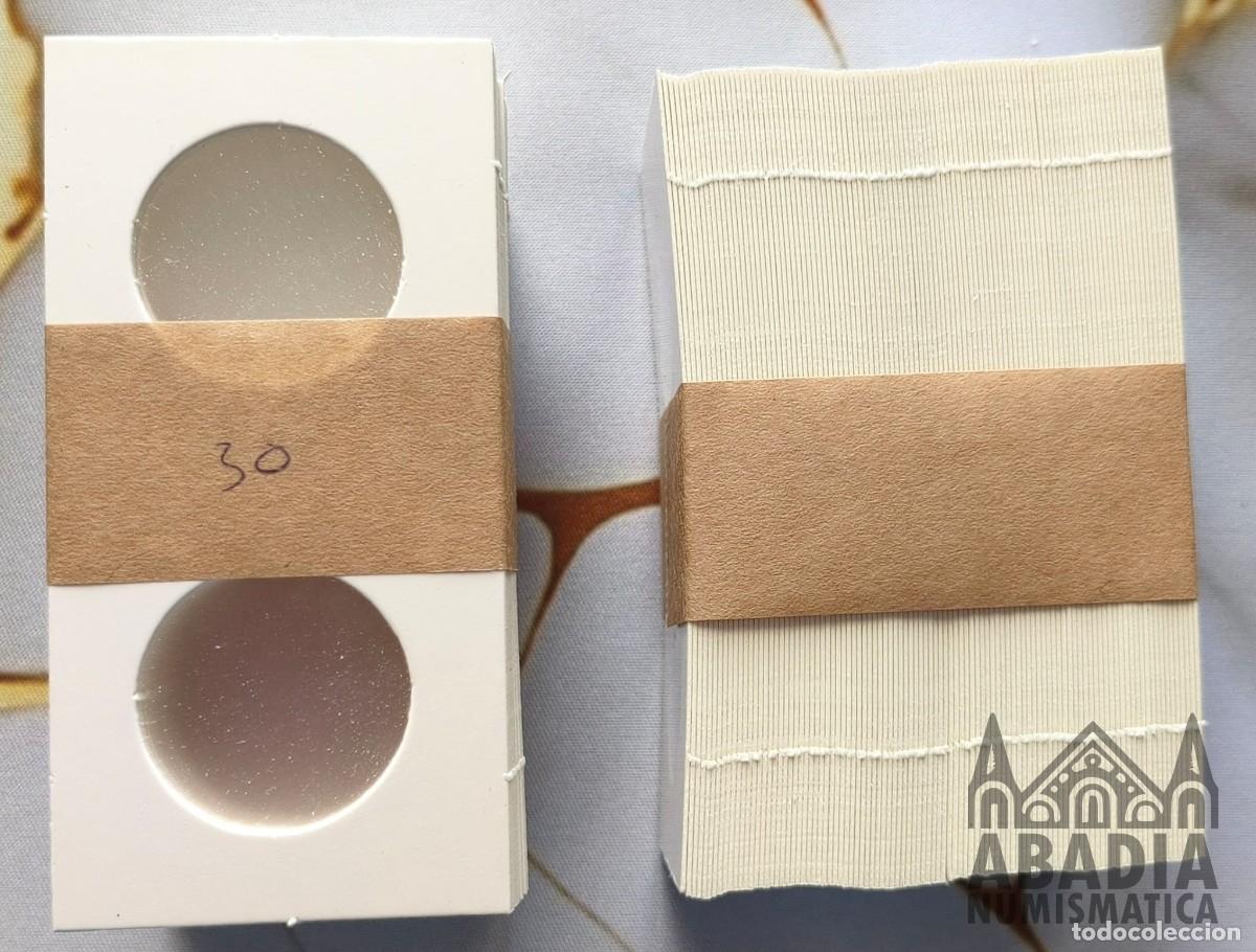 Material numism&aacute;tico: 100 Cartones de Monedas para grapar - 30 mm