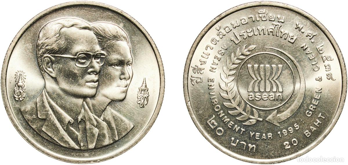 Material numism&aacute;tico: Thailand Kingdom 2538 (1995) 20 Baht - Rama IX (ASEAN Environment Year) Copper-nickel (1000000) 15.