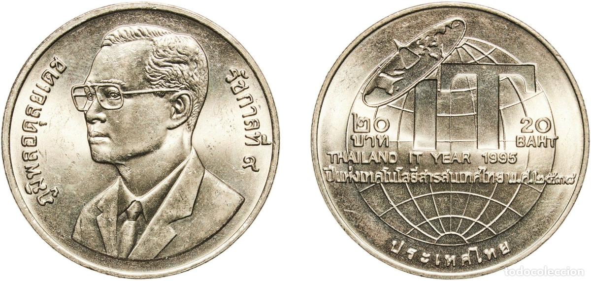 Material numism&aacute;tico: Thailand Kingdom 2538 (1995) 20 Baht - Rama IX (Information Technology Year) Copper-nickel (850000)