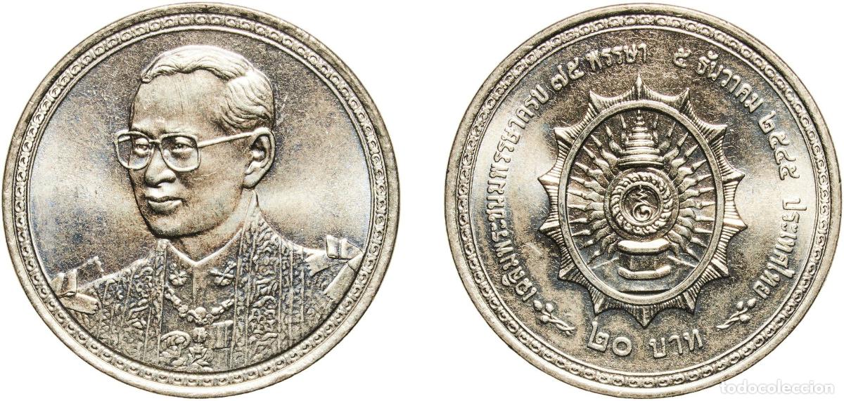 Material numism&aacute;tico: Thailand Kingdom 2545 (2002) 20 Baht - Rama IX (King's 75th Birthday) Copper-nickel (2750000) 14.76