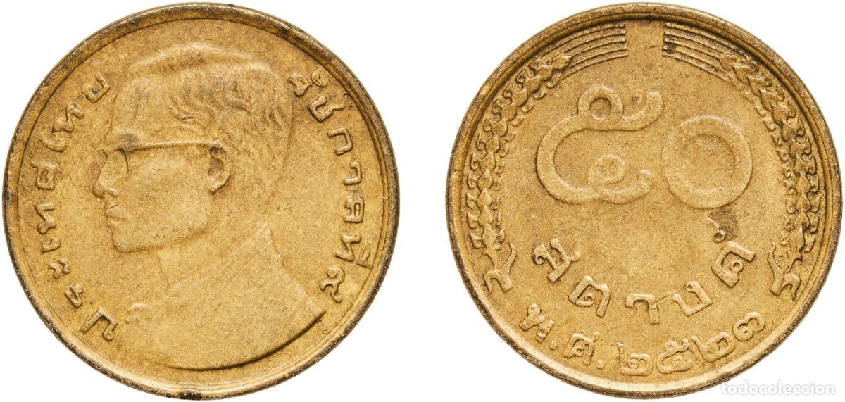 Material numism&aacute;tico: Thailand Kingdom 2523 (1980) 50 Satang - Rama IX Aluminium bronze (122260000) 5g VF Y 168