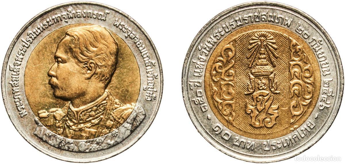 Material numism&aacute;tico: Thailand Kingdom 2546 (2003) 10 Baht - Rama IX (King Chulalongkorn) Bimetallic: aluminium bronze ce