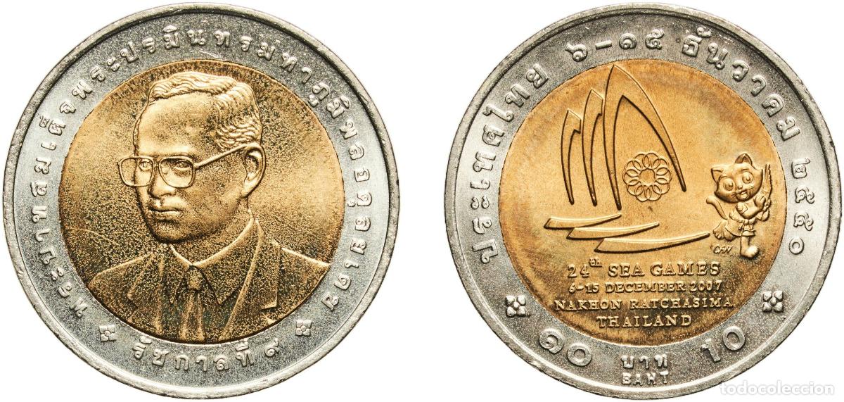 Material numism&aacute;tico: Thailand Kingdom 2550 (2007) 10 Baht - Rama IX (24th SEA Games) Bimetallic: aluminium bronze centre