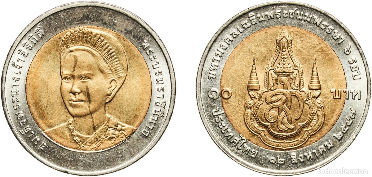 Material numism&aacute;tico: Thailand Kingdom 2547 (2004) 10 Baht - Rama IX (Queen Sirikit) Bimetallic: aluminium bronze centre