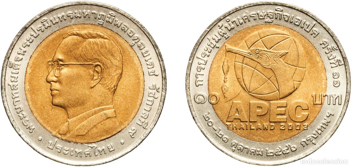Material numism&aacute;tico: Thailand Kingdom 2546 (2003) 10 Baht - Rama IX (APEC Summit) Bimetallic: aluminium bronze centre in