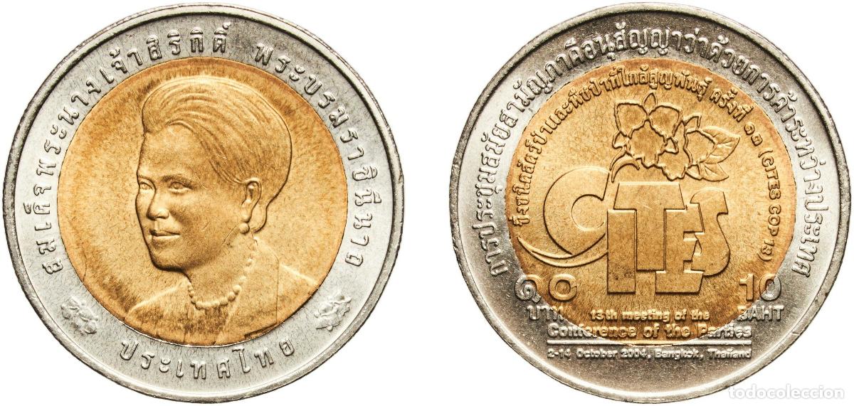 Material numism&aacute;tico: Thailand Kingdom ND (2004) 10 Baht - Rama IX (Endangered Species Convention) Bimetallic: aluminium