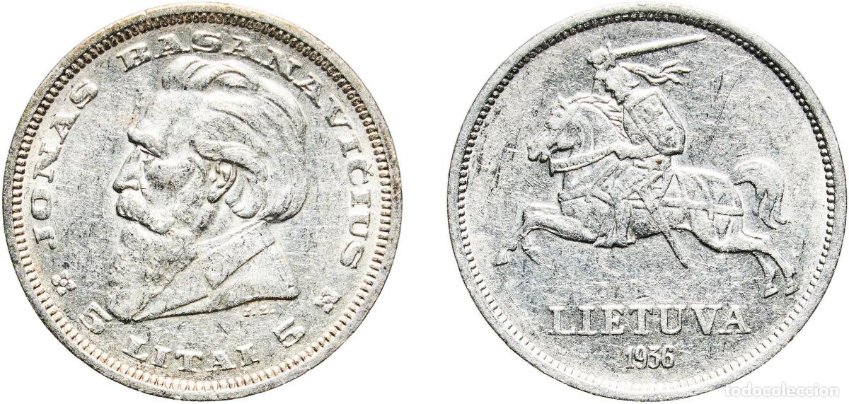 Material numism&aacute;tico: Lithuania Republic 1936 5 Litai (Jonas Basanavičius) Silver (.750) Kaunas Mint (2612000) 8.85g AU