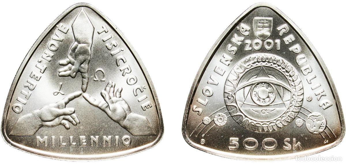 Material numism&aacute;tico: Slovakia Republic 2001 500 Kor&uacute;n (Third Millennium) Silver (.999) Kremnica Mint (4000) 31.4g UNC K