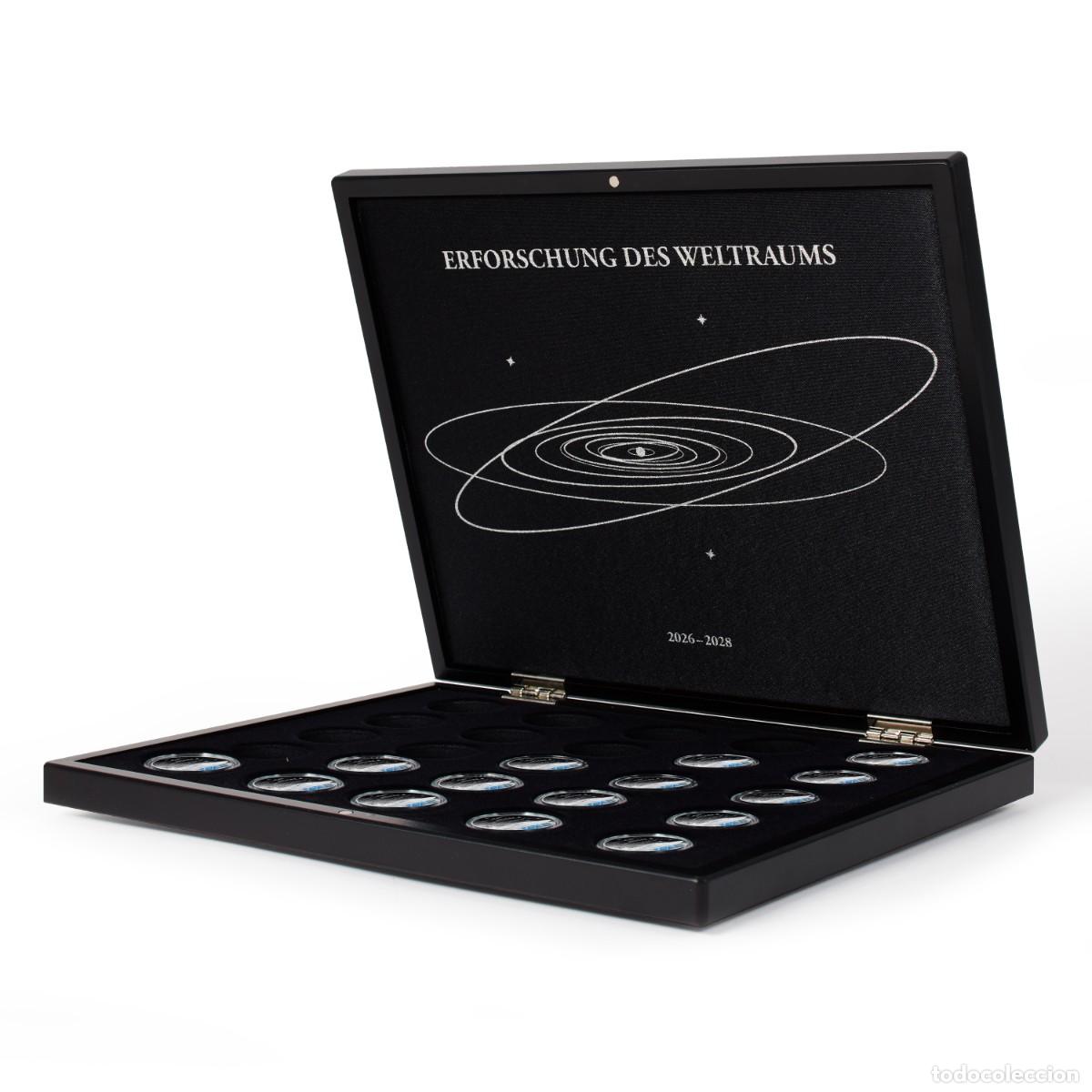 Material numism&aacute;tico: Estuche Volterra Uno para 25 monedas alemanas de 5 euros &rdquo;Erforschung des Weltraums&rdquo;
